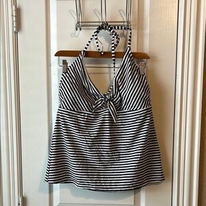 Kona Sol Striped Halter swim top resort vacation 4th of July preppy